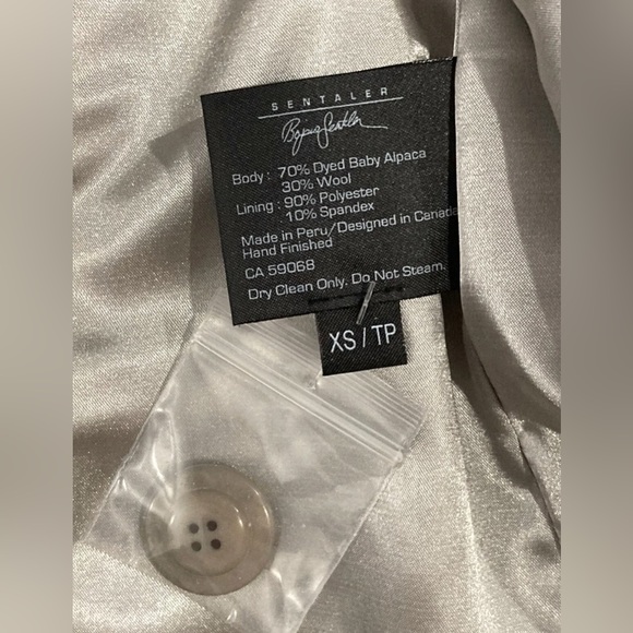 NWT SENTALER Mid Length Hooded Wrap Coat, Gray Color, Size XS - Picture 8 of 10